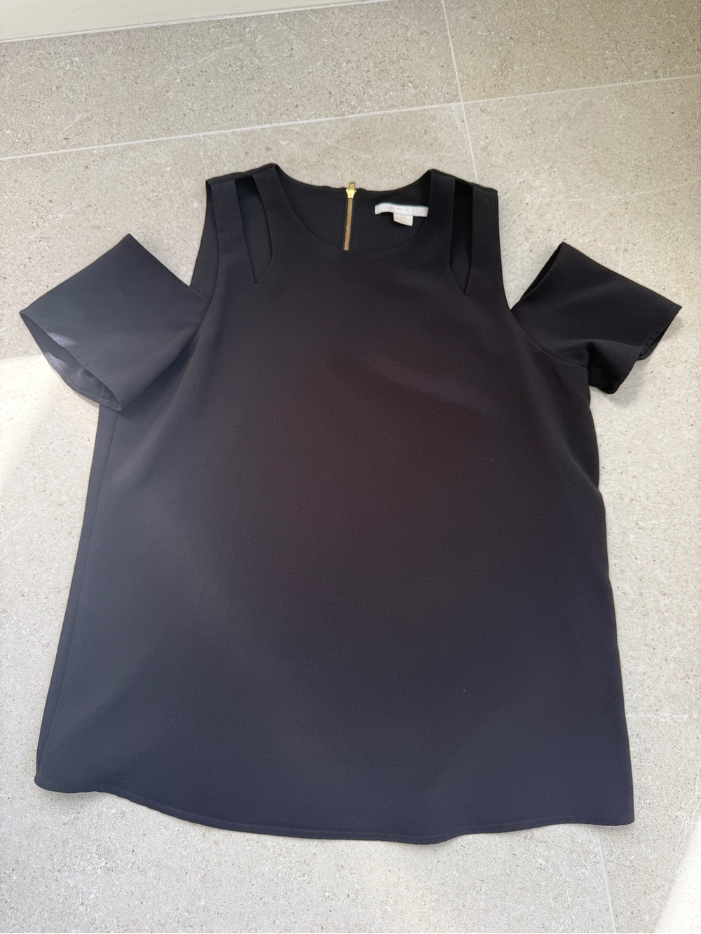 cooper & ella Black Blouse with Gold Accent